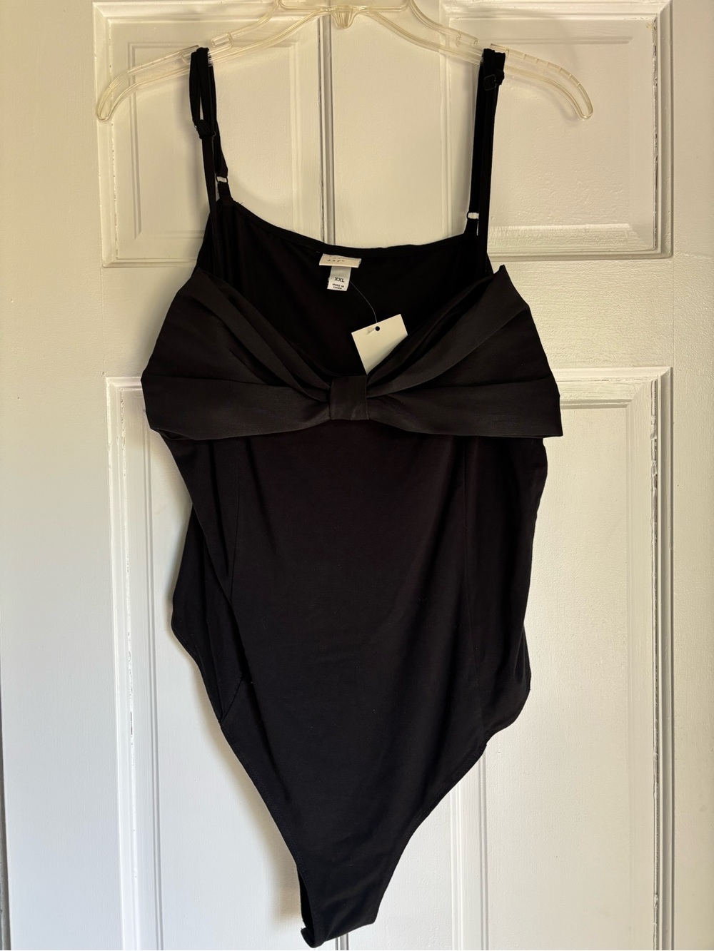 New With Tags A New Day Black Twist-Front One-Piece Stretchy Bodysuit XXL